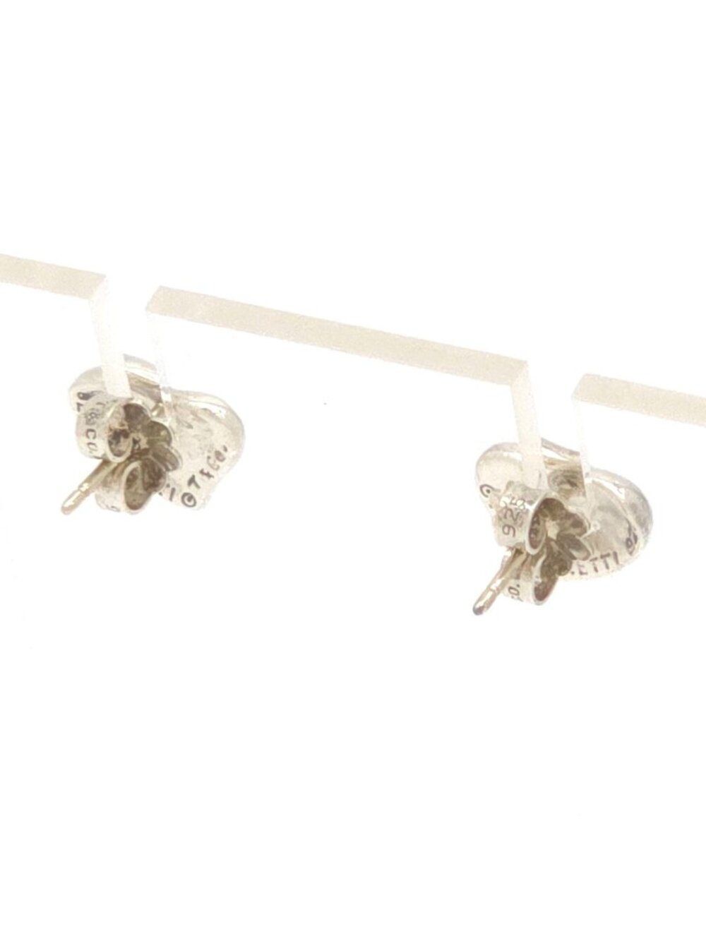 Tiffany & Co Full Heart Earrings Sterling Silver Stud Elsa Peretti Vintage
